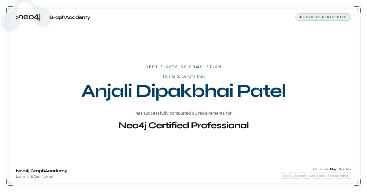 Certificate: Neo4j Certified Professional